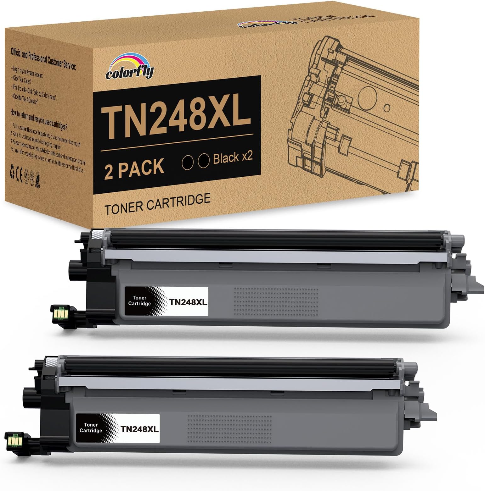 248XL TN248XL 4 Couleurs Compatibles Cartouches De Toner TN-248XLBK TN