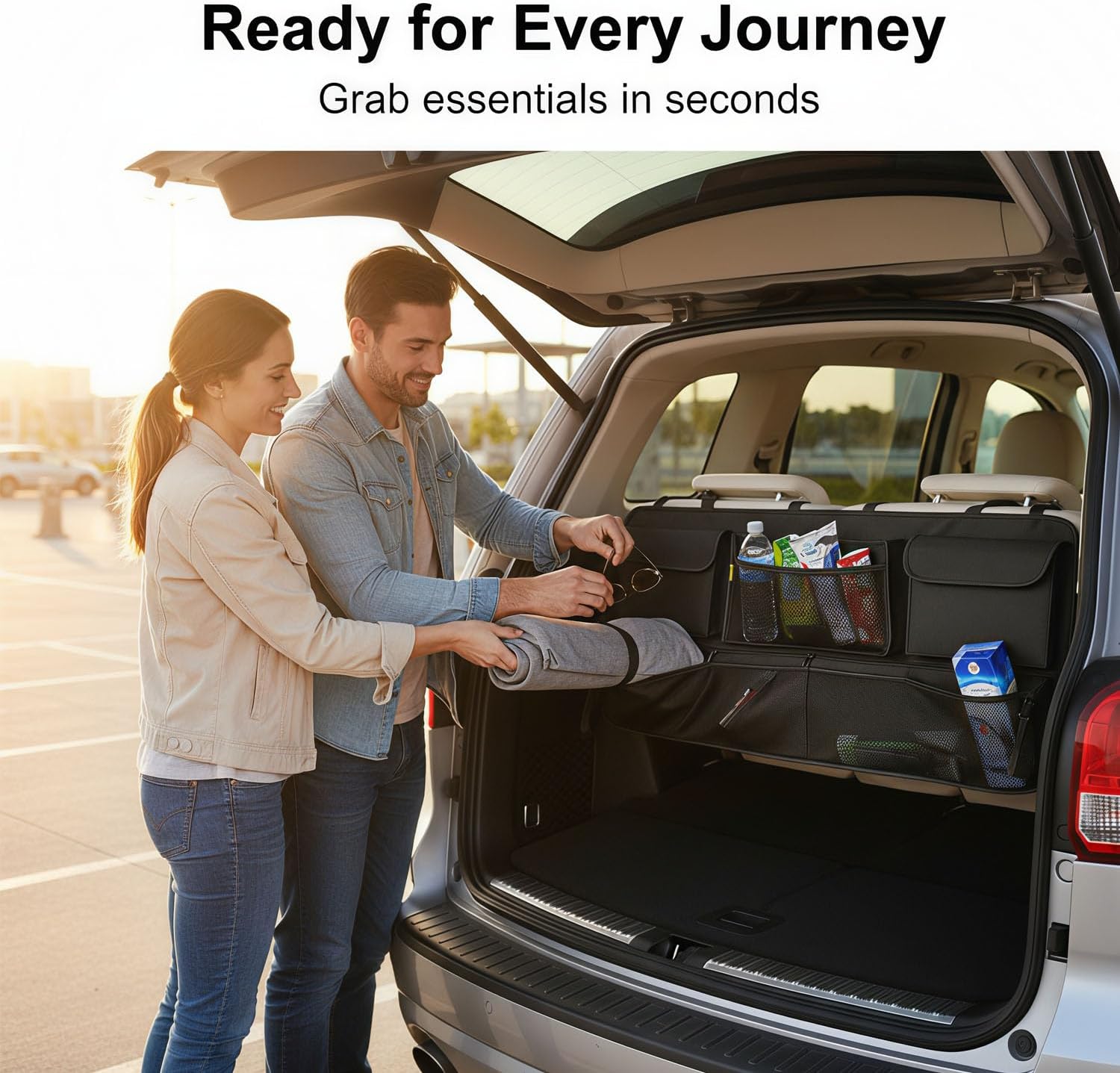 Car Trunk Organizer Storage Backseat Hanging Organizer Bag for Ford Bronco/Bronco Sport Escape Explorer Edge Expedition Ecosport 2/4 Door Sport Base Limited XL XLT SUV Accessories 2000-2025