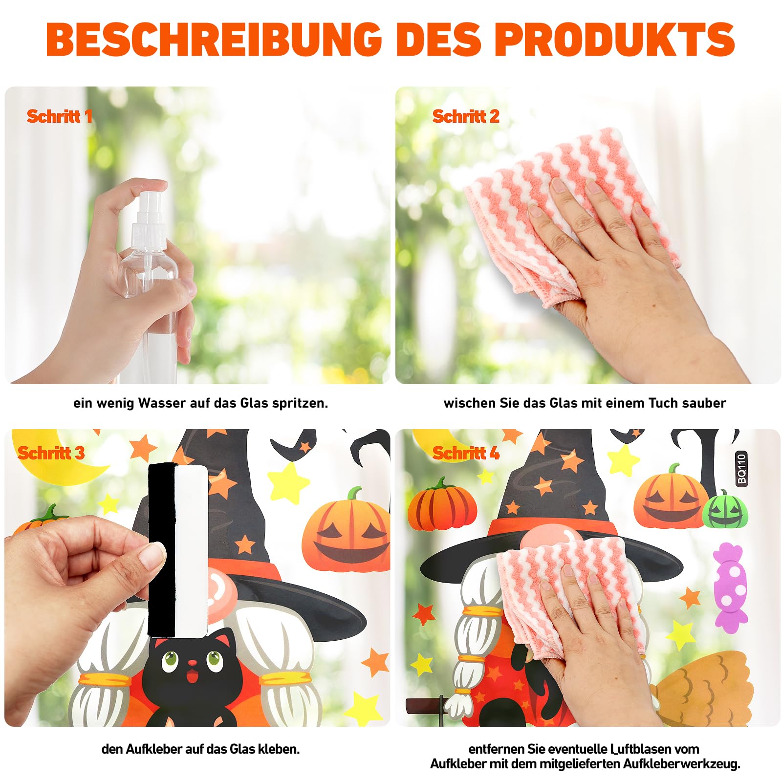 95 Adesivi Halloween - Vetrofanie Spaventose Con Mani Insanguinate, Teschi E Tema Horror - Foto 7