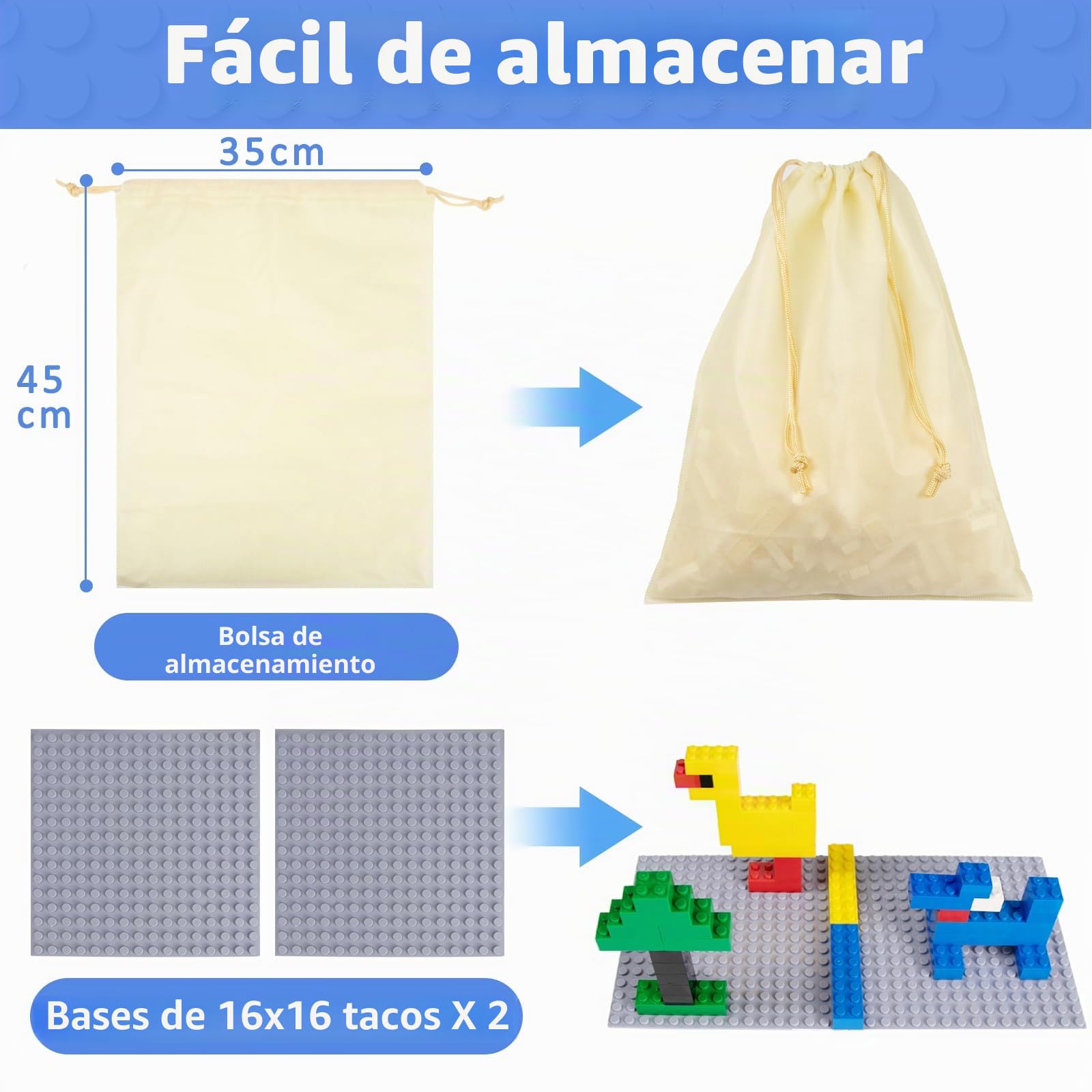Cabeeskii 560 bloques de construcción clásicos grises a granel con 2 placas base, ladrillos de construcción en 7 tamaños, compatibles con todos los ladrillos principales, para niños y amantes de MOC