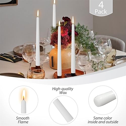 Miniatura 6 de Velas cónicas de Halloween con palitos de vela blanca - Gedengni velas de fantasma de 10 pulgadas de largo, velas cónicas nevadas, velas altas de la