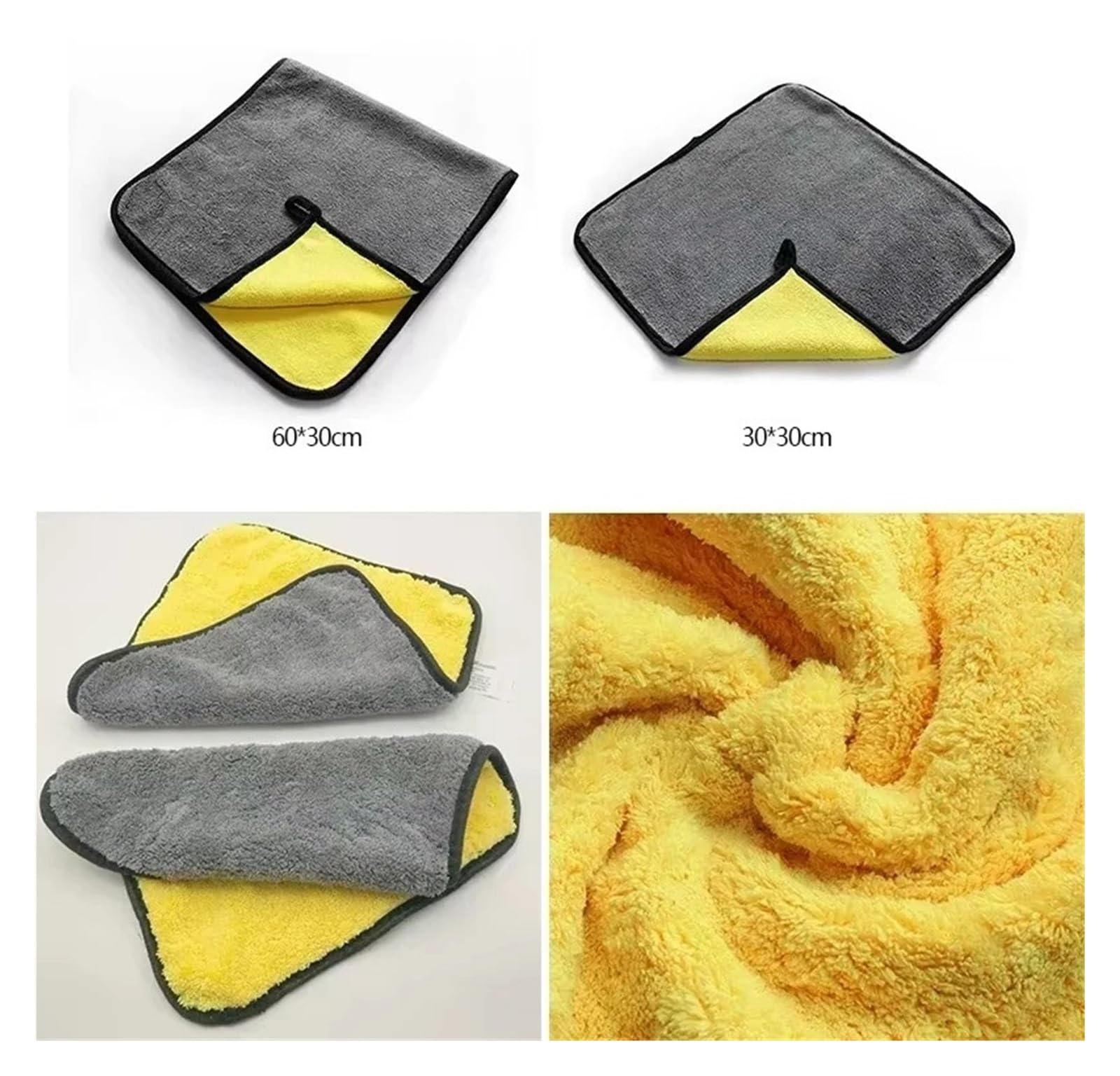 10-20PCS Ultra Fiber Car Wash Towel - Microfiber Coral Fleece Cleaning Cloth for Home and Care 30x60x20pcs — view 3