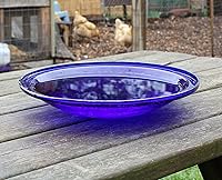 Vista 2 de Cuenco de vidrio agrietado, 14 pulgadas, azul cobalto