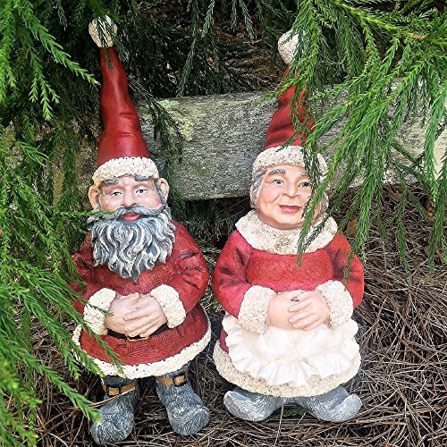 Nowaday Gnomes - Christmas Santa Claus & Mrs. Claus Garden Gnome In Santa Suit And Holiday Cooking Apron Statue #TOP1
