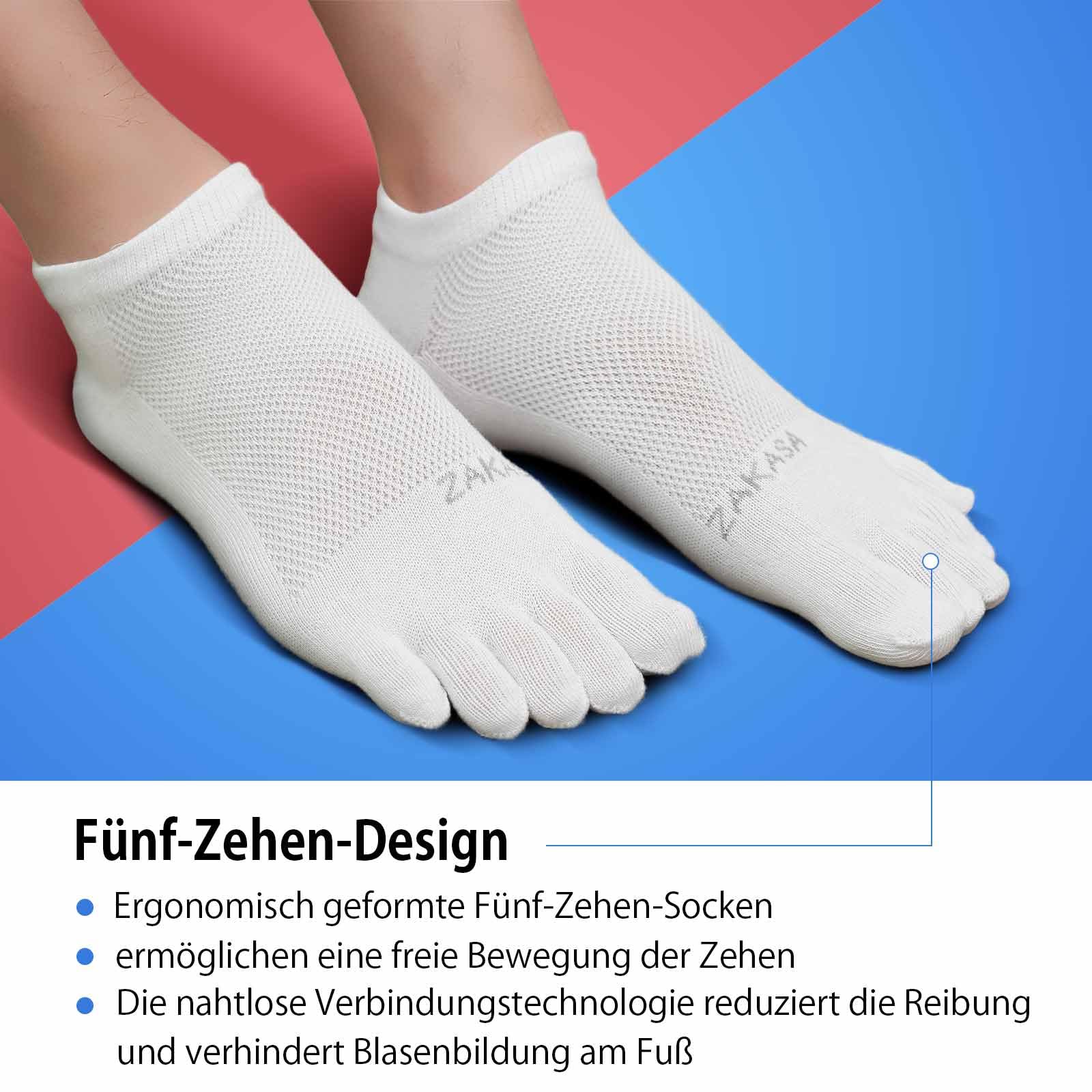 PUTUO Zehensocken für Herren Sneaker Socken: Laufsocken mit 5 Zehen aus Baumwolle Männer Kurz Sportsocken Atmungsaktiv Sneakersocken Anti-blasen Wandersocken für Herren 5 Paar
