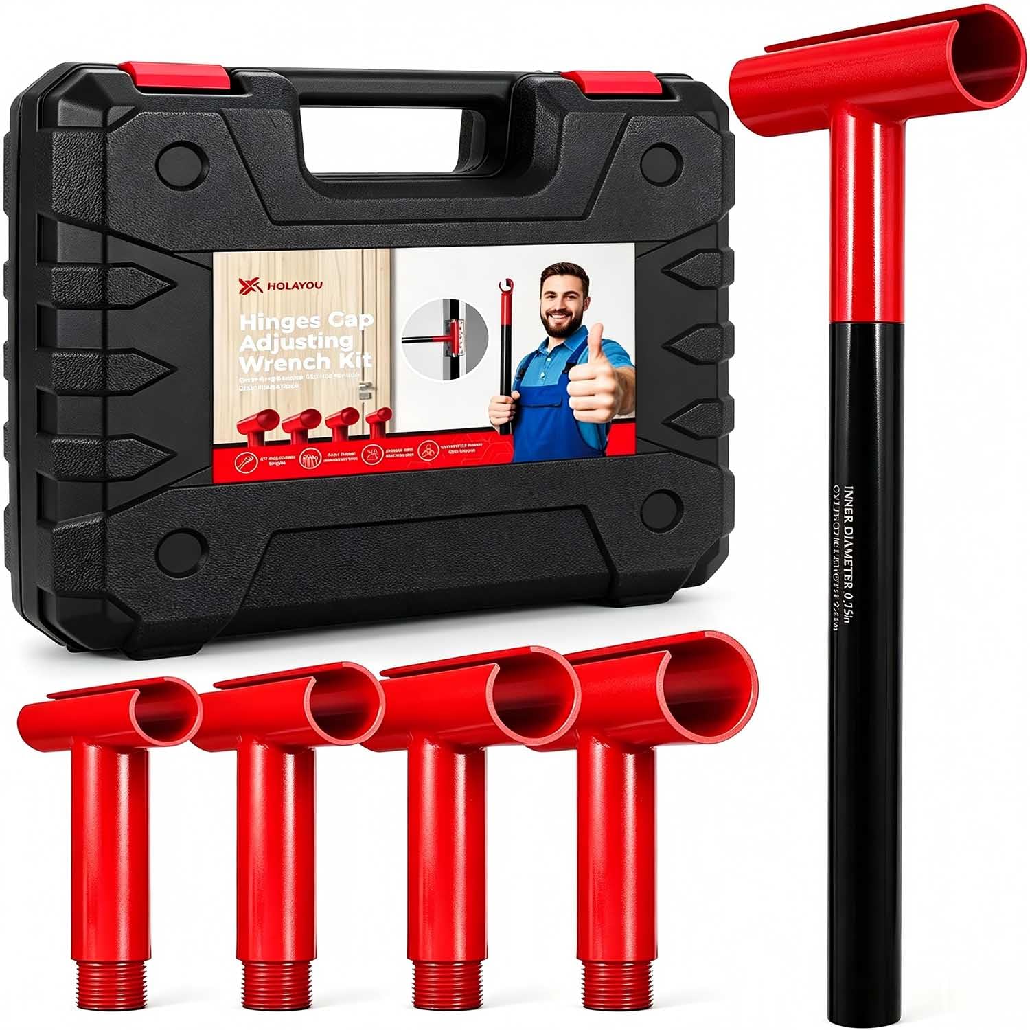 4-in-1 Door Hinge Adjustment Tool for Residential, Commercial Door