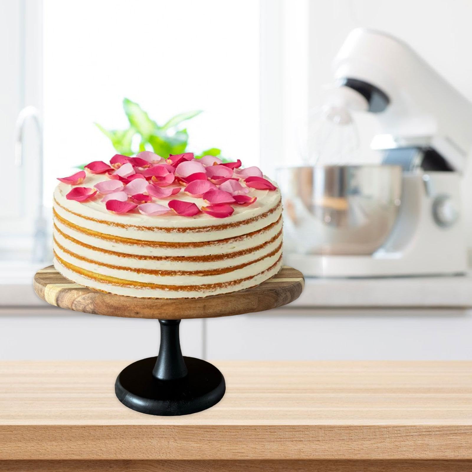 Cupcake Stand Soporte de Madera para Dulces Plato Decorativo Expositor de Postres Bandeja para Servir Repostería Adecuado para Cumpleaños Reuniones FA, 25cm