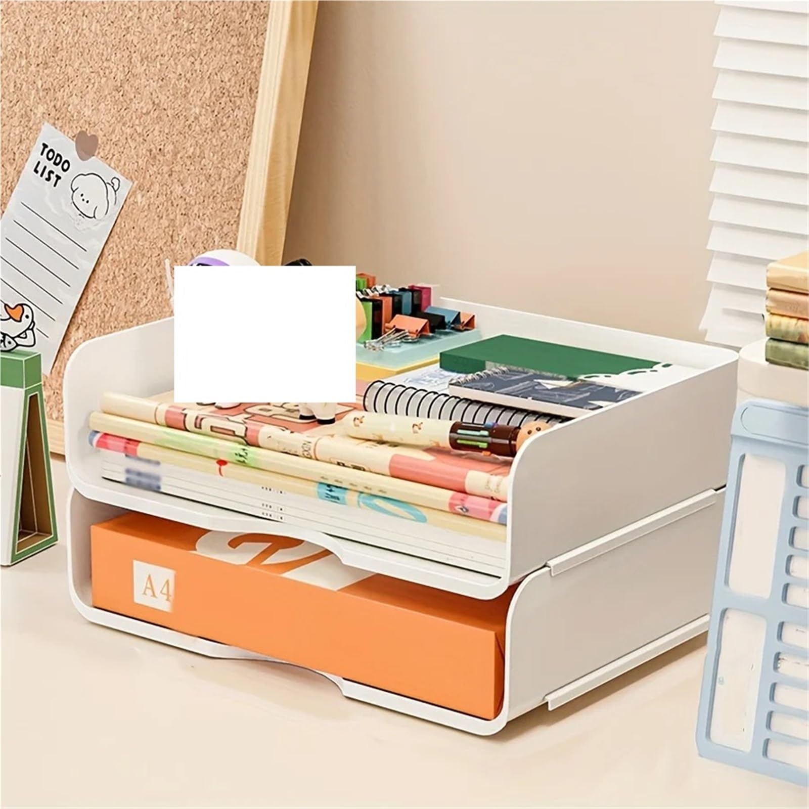 Briefablage 2 Stück Stapelbarer Schreibtisch-Organizer Aus Kunststoff