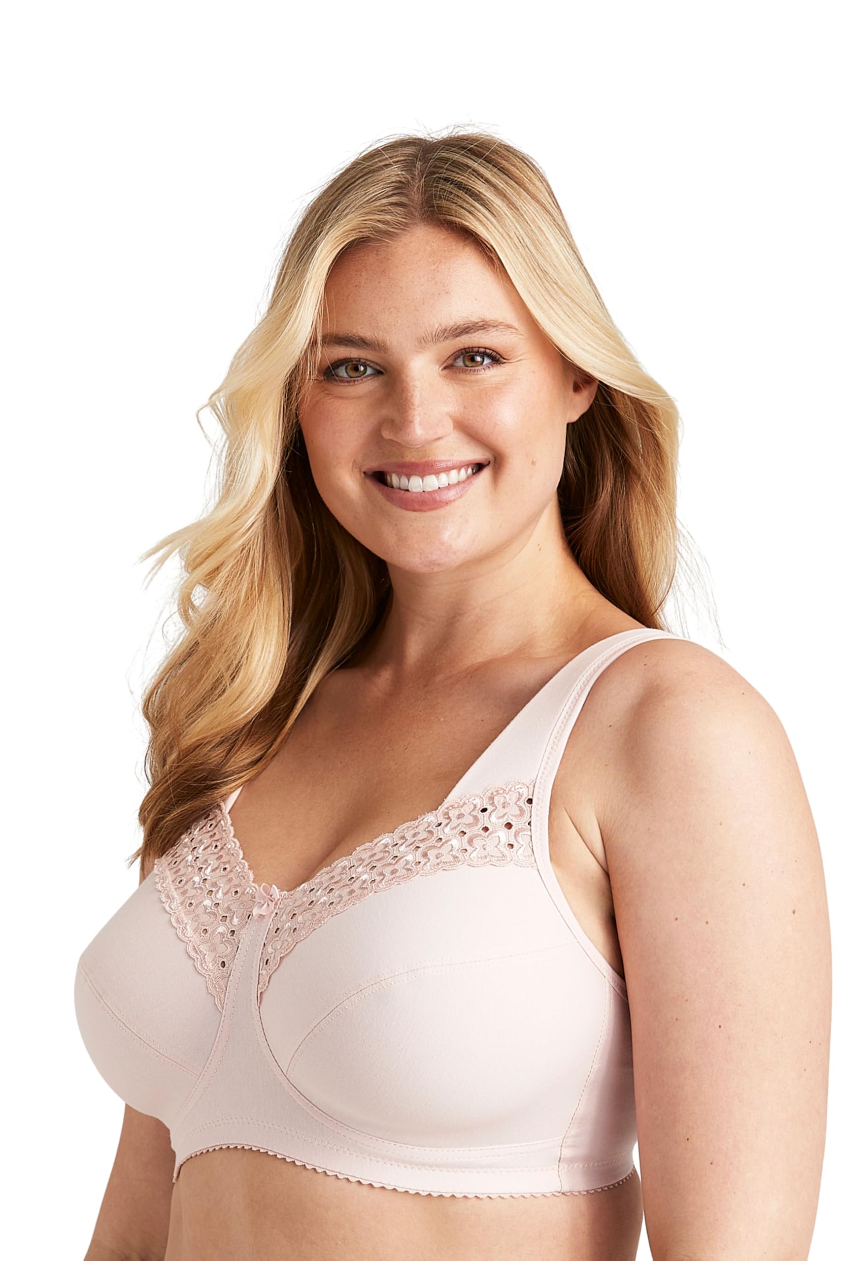 Miss Mary Of Sweden Cotton Minimiser Bra Without Underwiring Women's Dusty Pink 36Dd