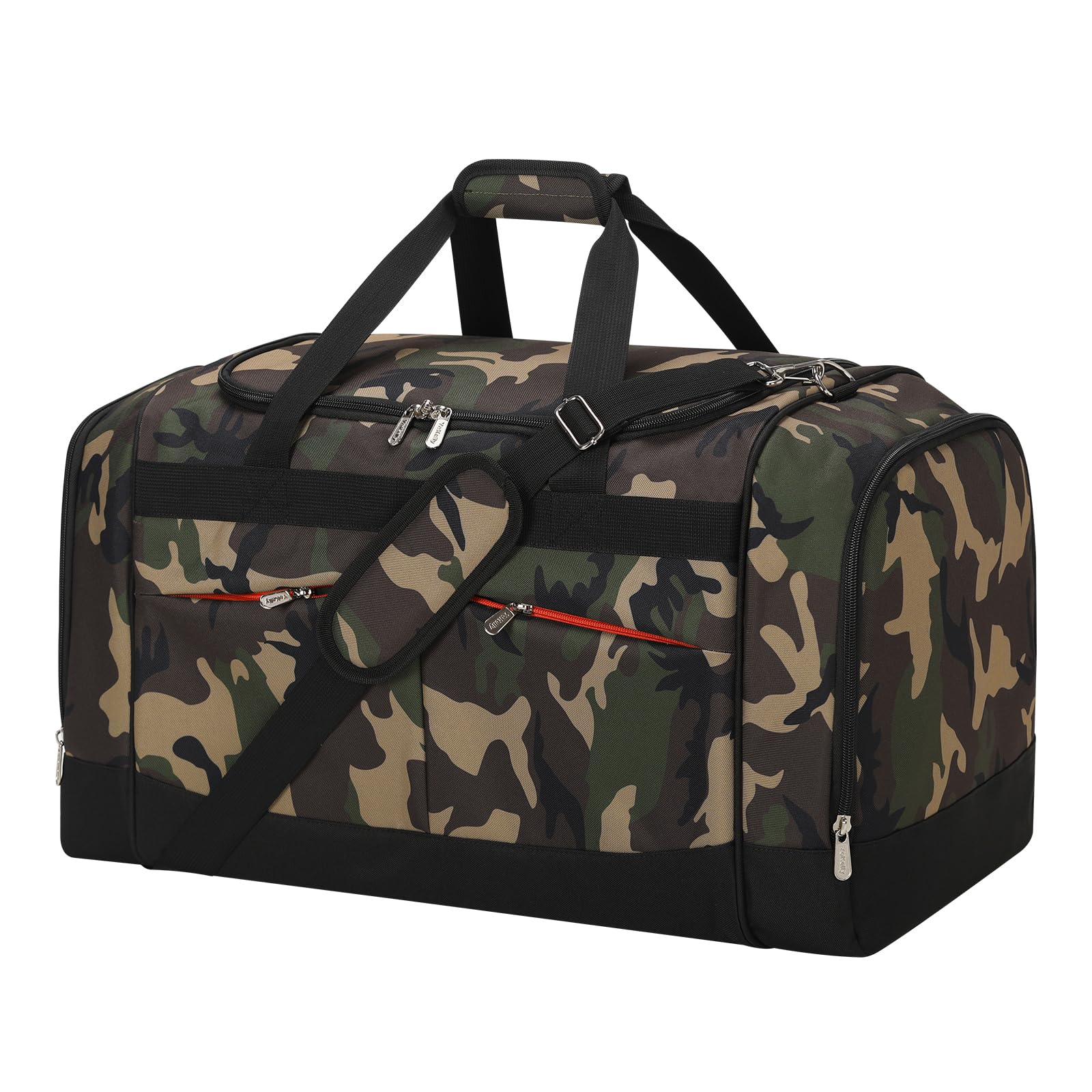 YoKelly 24 inch Large Gym Bag for Men - 65L Hard Bottom Duffle Bag with Shoes Compartment for Sport/Travel - Camo