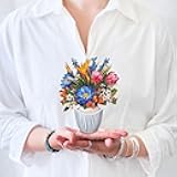 Mini Tropical Paradise Pop Up Cards, 6 Inch Mini Sized Forever Flower Bouquet 3D Popup Greeting Card, Birthday Cards, Valentine's Day Card, Blank Notecard & Envelope