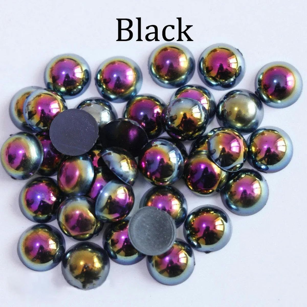 Rhinova Perle Finte Semicircolari Retro Piatto | 225g In 4 Misure (3/6/8/10 Mm) Per Craft E Hobby - Rosa Polvere