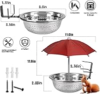 Vista 5 de Comederos de ardillas removibles para exterior - Comedero de ardillas de metal para alimentar maíz, regalos para ardillas - Fácil de instalar El