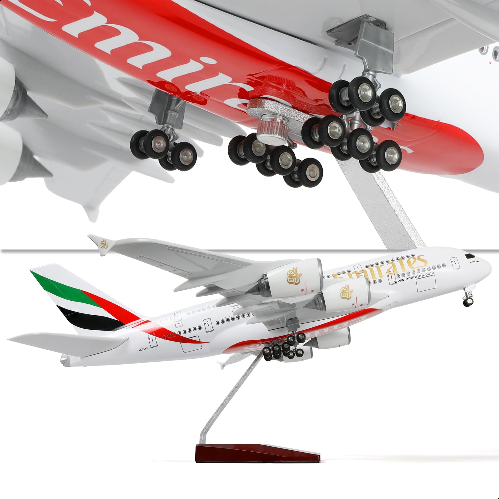 エアバス A380 1/160スケール UAE 旅客機 モデル QIYUMOKE 1/160 Airbus A380 UAE/Emirates 18 inchs Large Model