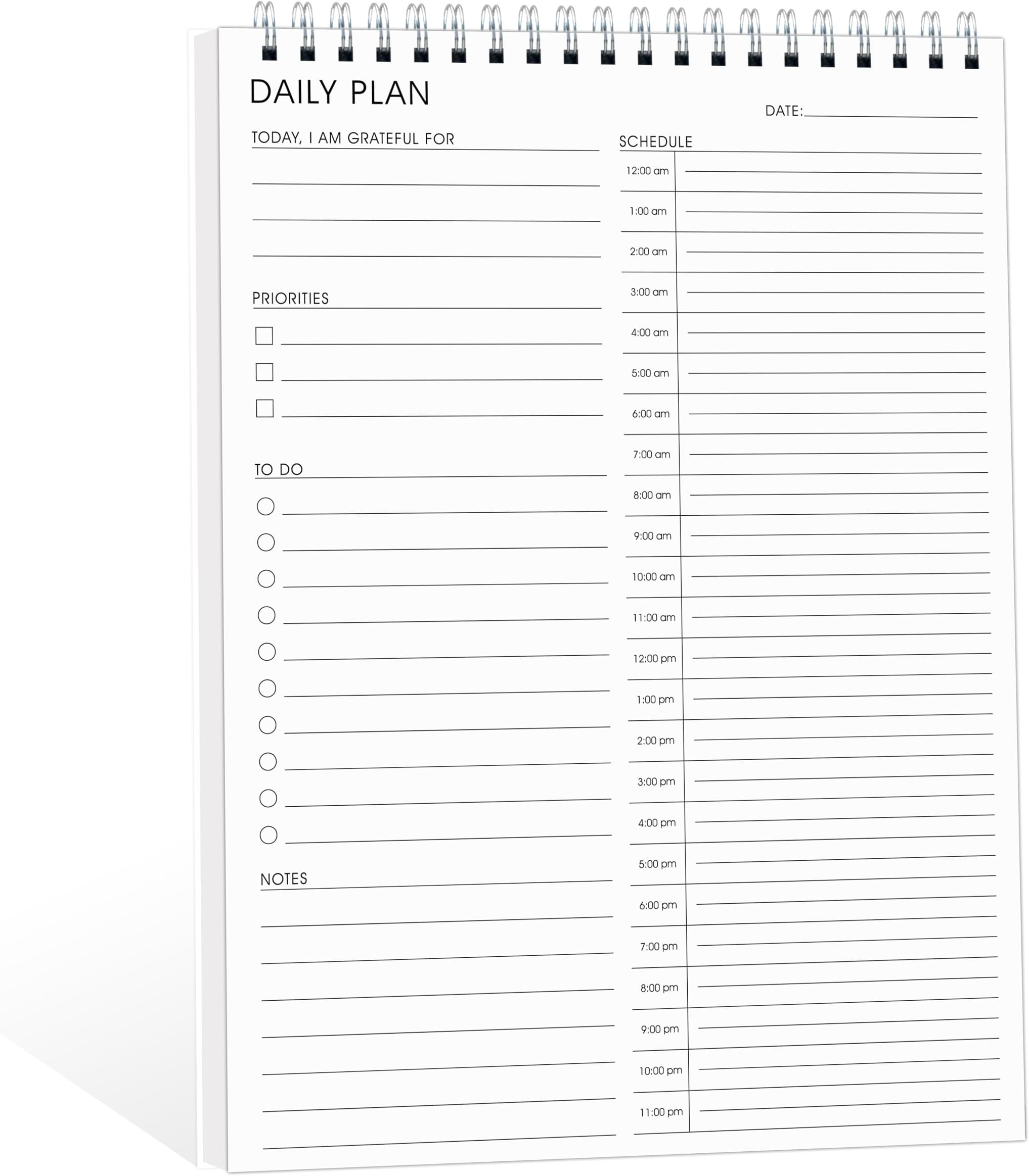 24 Hour Daily Planner with To Do List for Work & Personal Life,105 Days for Productivity Planner, No Bleed Everyday Planner, Daily Schedule, 6.5 x 9.8