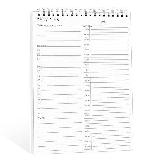 24 Hour Daily Planner - Daily To Do List for Work & Personal Life, Productivity Planner, Everyday Planner, Daily Schedule, 6.5 x 9.8