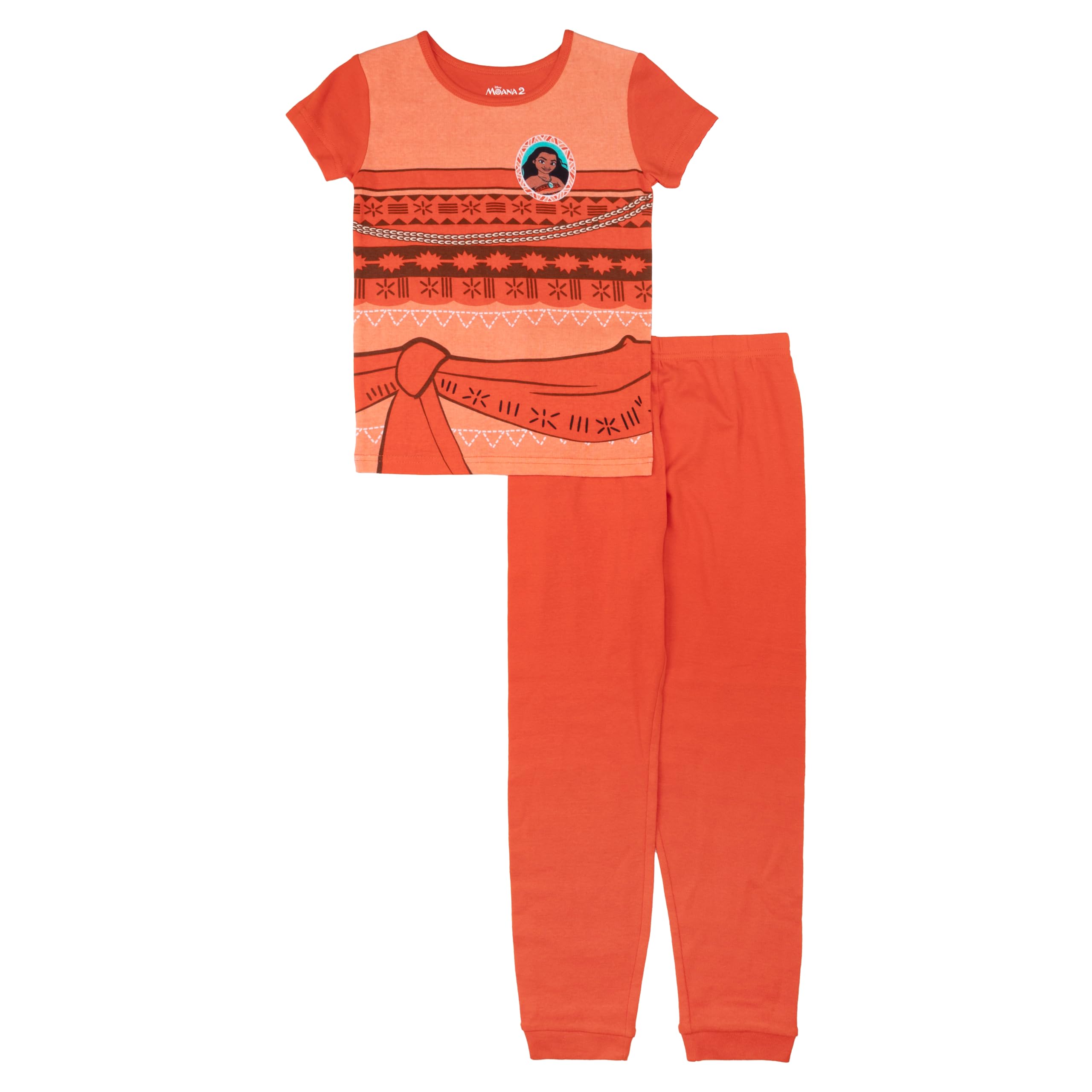 Disney Girls' 2-piece Snug-fit Cotton Holiday Pajama Set, Soft & Cute for Kids