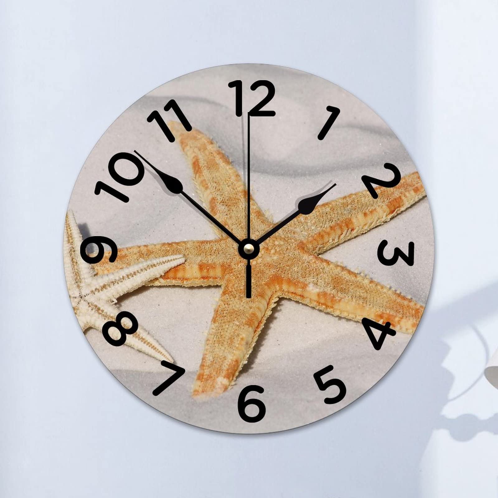 Horloge murale en bois anti-bruit pour salon et bureau sans tic-tac