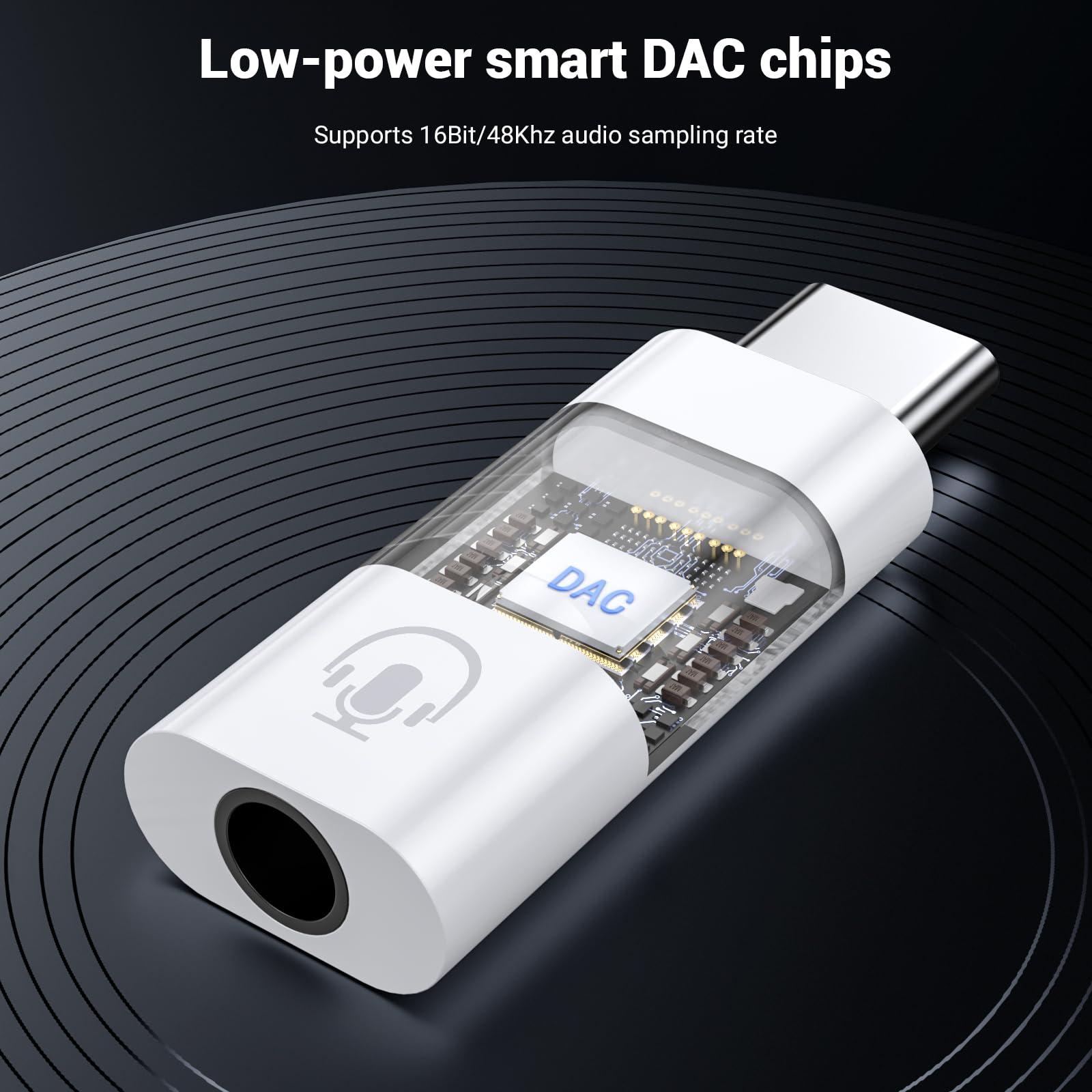 Fidioto Confezione da 4 adattatori da tipo C a jack per cuffie da 3,5 mm, adattatore bianco da jack per cuffie a USB C, compatibile con iPhone 16 Plus/16 Pro Max/Samsung Galaxy/Ultra/iPad Pro/MacBook