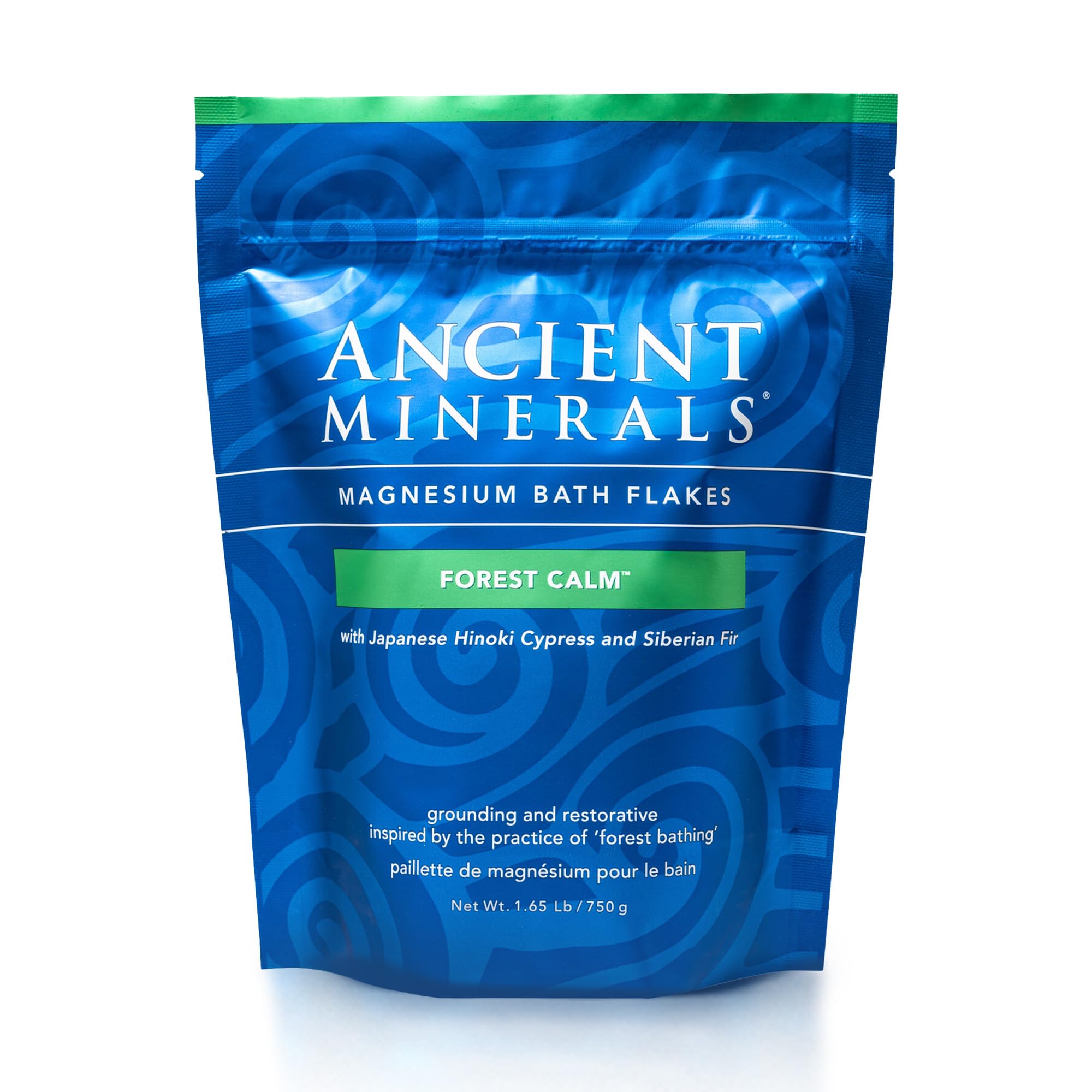 Ancient MineralsMagnesium Bath Flakes Forest Calm - Resealable Magnesium Bag of Zechstein Chloride Alternative to Epsom Bath Salt (1.65 lb)