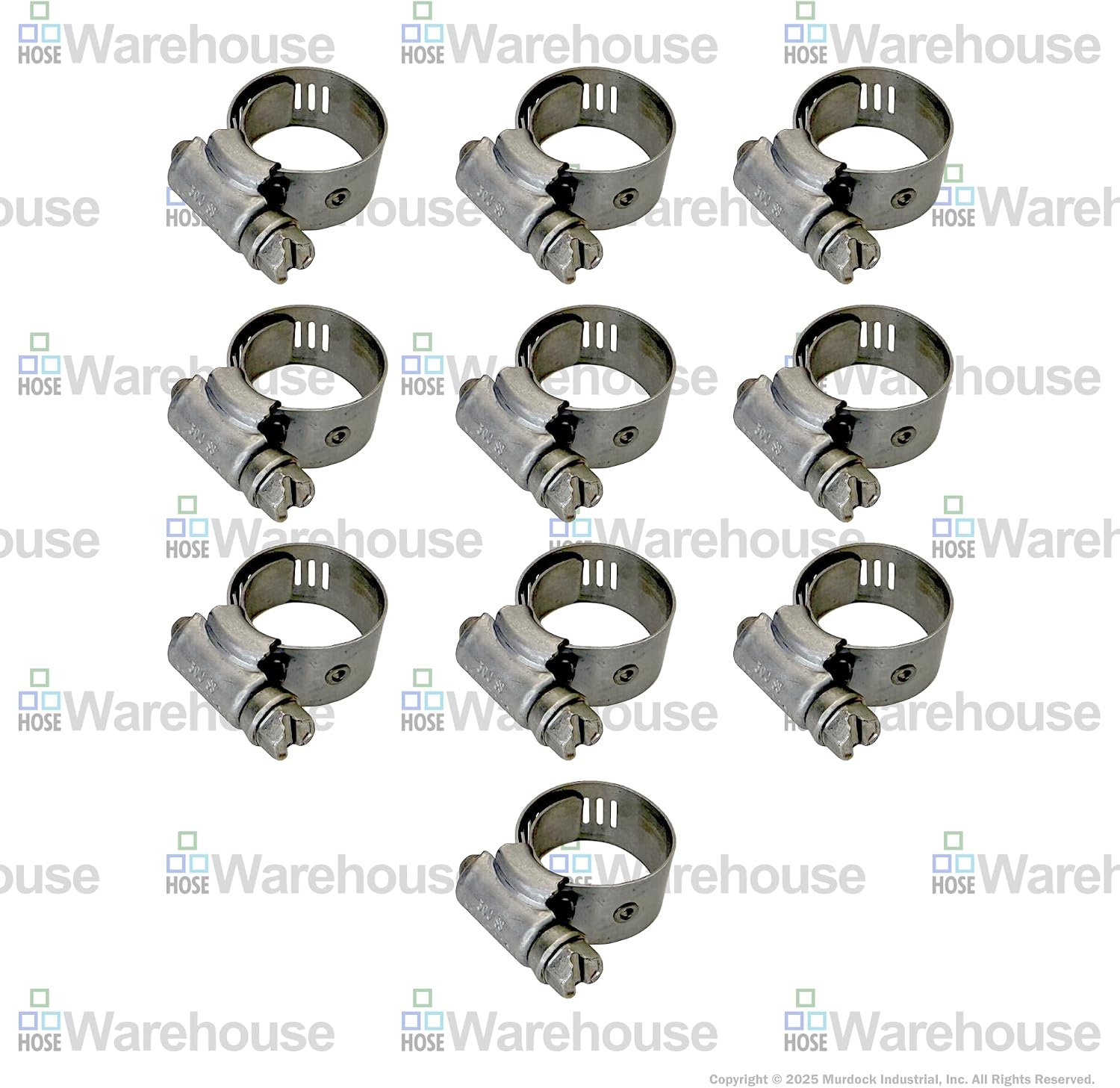Genuine Flexfab FLX2582-0016 Lined Worm Gear Hose Clamps (10 Pack) with Hose Warehouse 5526 Clamp Gauge – 1" to 1.5" Stainless Steel Clamps for Silicone, Coolant, Marine, and Heater Hoses