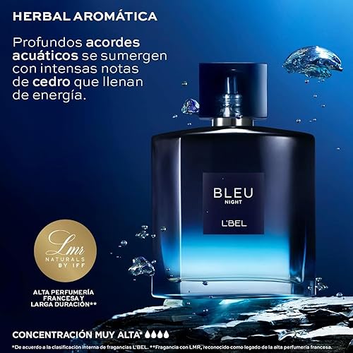 Miniatura 5 de L'Bel - Bleu Intense Night Perfume para Hombre Larga Duración 3.4 fl oz