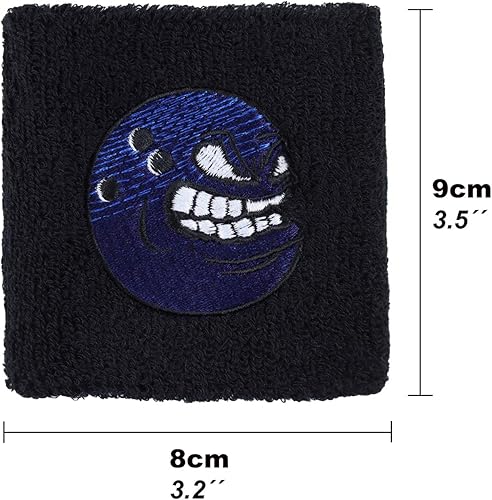 Miniatura 4 de Banda para sudar al aire libre para muñeca, bordada, absorbente de sudor, banda de brazo negra de tela de rizo para deporte