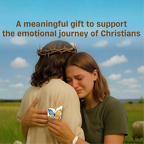 Miniatura 9 de Jarro positivo de mariposa con 60 tarjetas de afirmación cristianas, jarro con versículos bíblicos de las Escrituras de Jesús, Dios dice que eres,