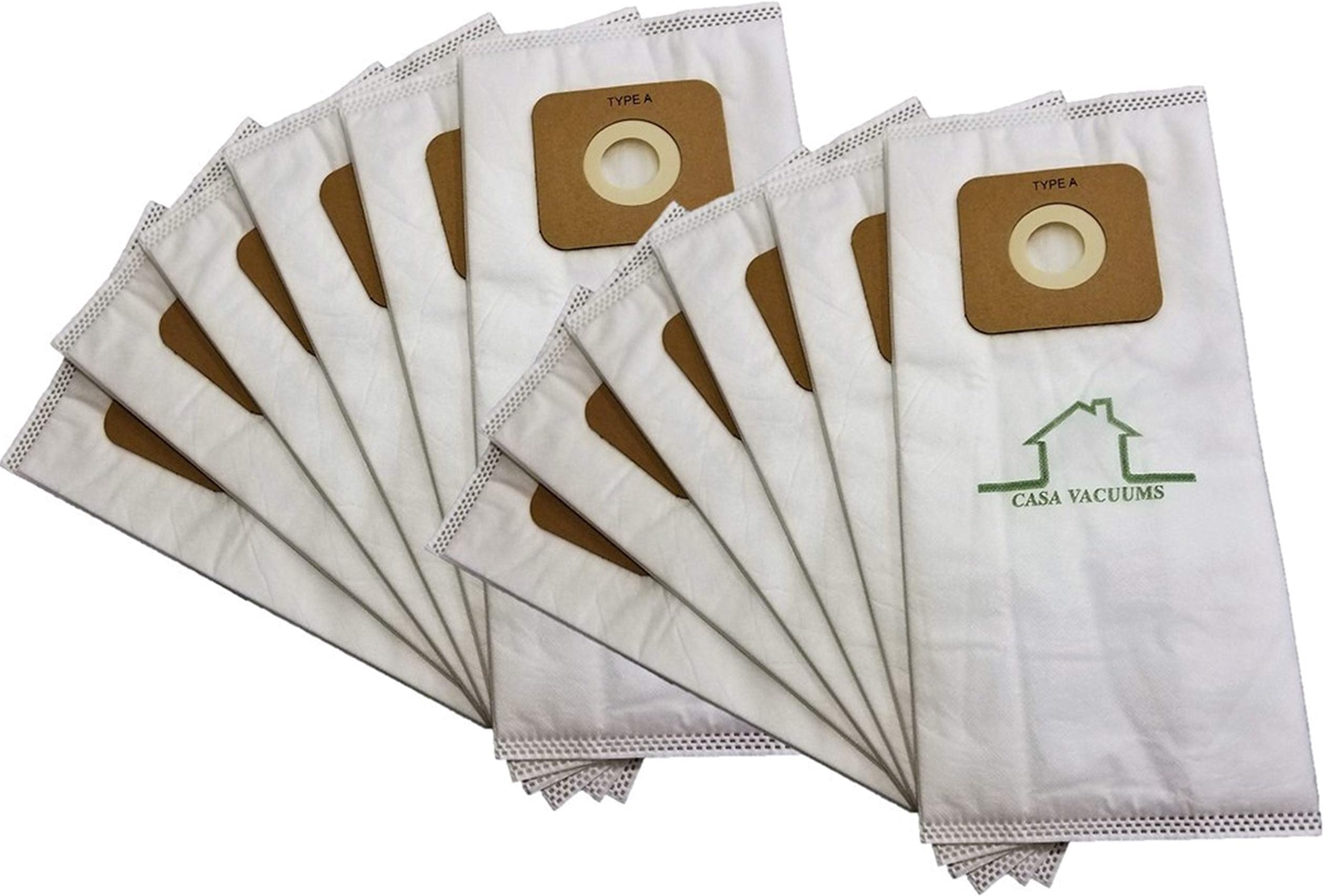 Casa Vacuums Replacement 12 PK of Type A HEPA Bags. Compatible with Riccar Vibrance R-Series 2000 R20E R20ENT and Simplicity Symmetry 6000 5000 S20E S20EZM S20ENT