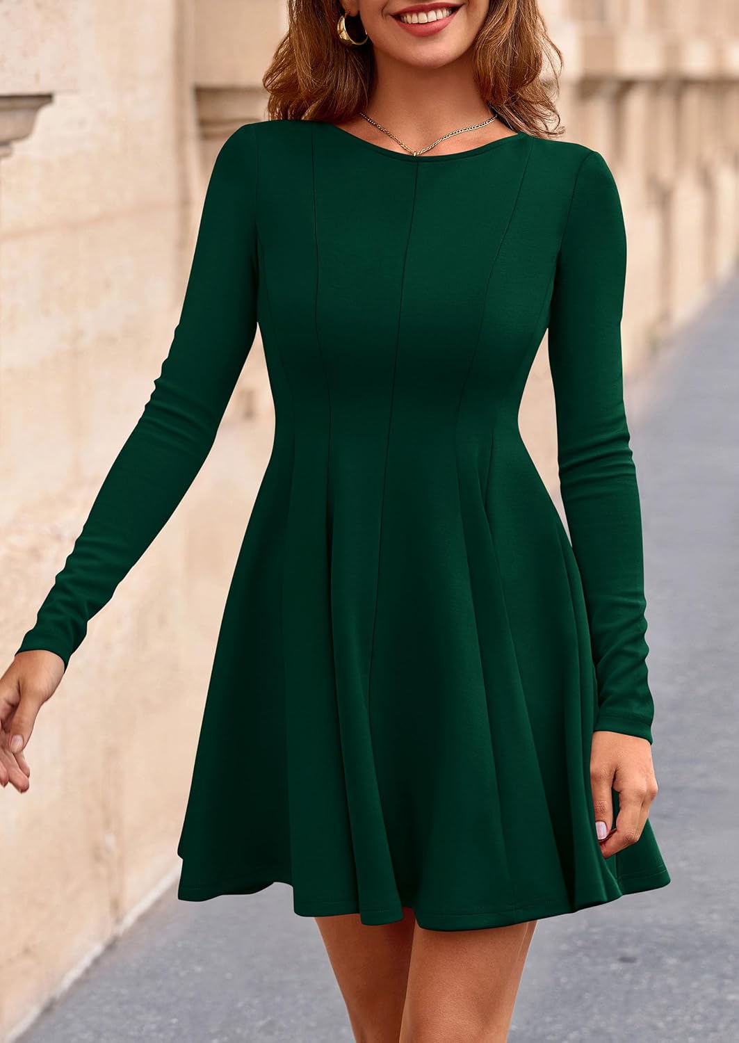 PRETTYGARDEN Fall Cocktail Dresses for Women Elegant Classy Wedding Guest 2026 Long Sleeve Homecoming Party A Line Mini Dress - Image 6