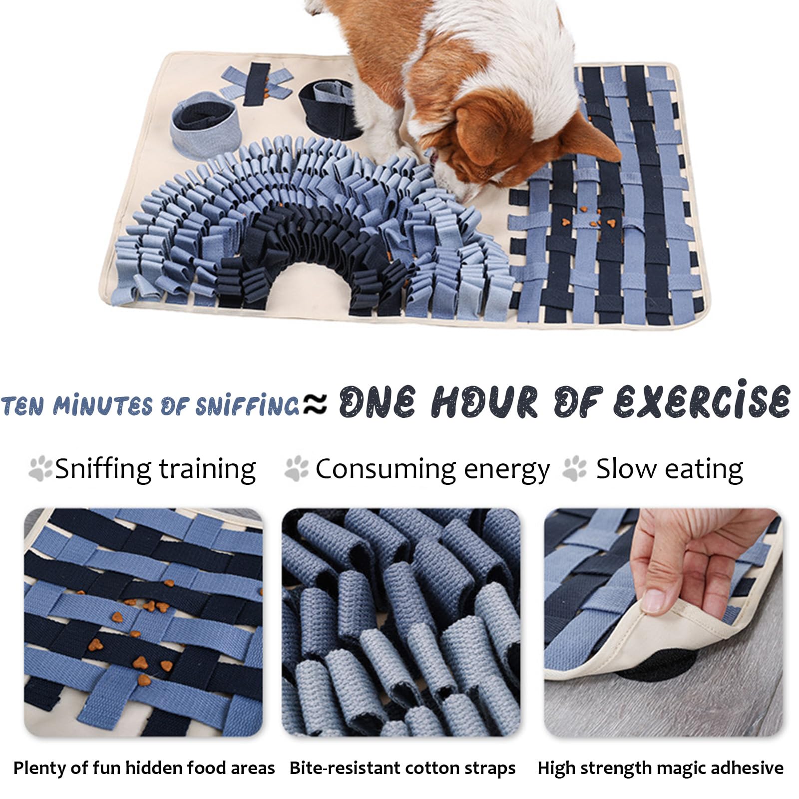 Schnüffelteppich Für Hunde Waschbar Trainingsmatte Futtermatte Riechen Trainieren Intelligenzspielzeug Interaktives Hundespielzeug Stress & Langeweile Release Für Kleine, Mittelgroße Hunde