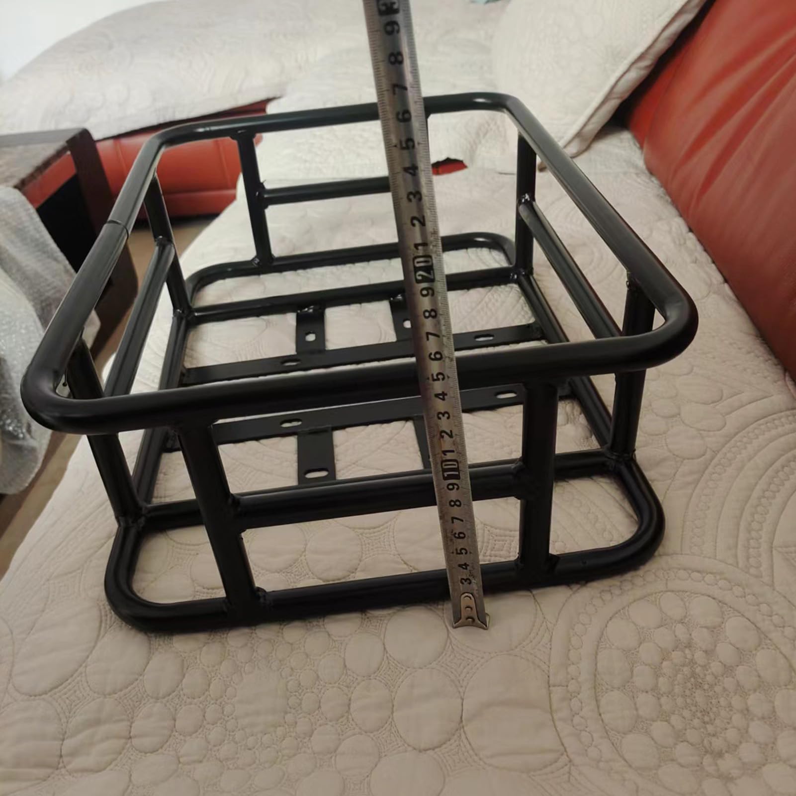 Dilwe Cestino Posteriore per Bici Cestino Portabici Posteriore in Ferro 46 X 32 X 15 Cm Grande capacità Resistente Alla Ruggine Facile Installazione per Bici Elettrica Consegna Bicicletta Pendolarismo