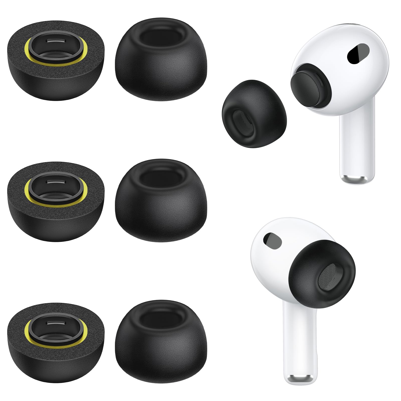 Amazon | AirPods Pro 3用メモリーフォームイヤーチップ、しっかり