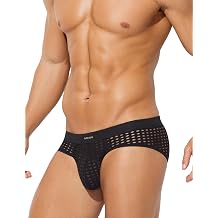 Casey Kevin Mens Mesh Briefs Breathable See Through Fishnet Underwear Low Rise Sexy Panties for Men