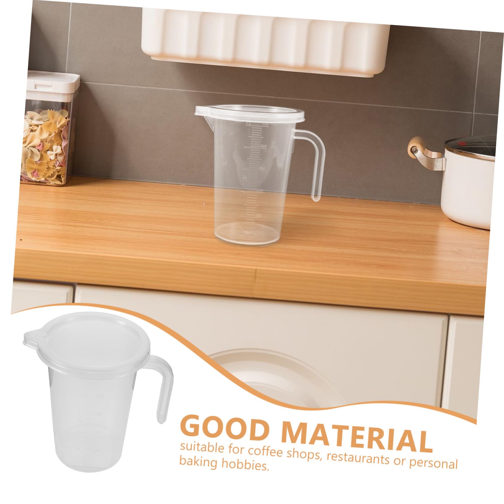 COLLBATH 6 Pezzi Misurini da Cucina in Plastica Trasparente Tazze Graduate con Manico Ergonomico e Misurino per Liquidi per Uso e