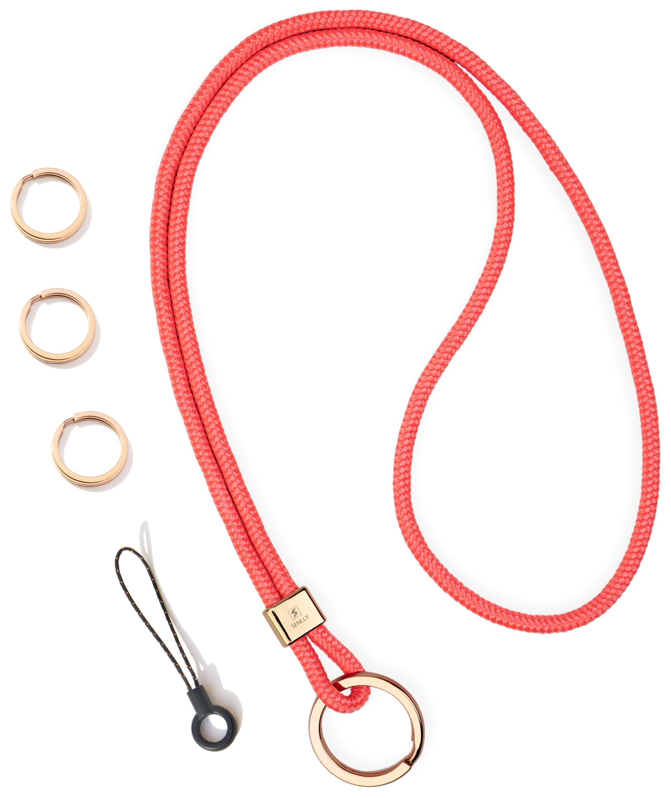 Senlly Unisex 106 Coral Neck Lanyard Strap For Keys, Original Minimalist Design Keychain Holder