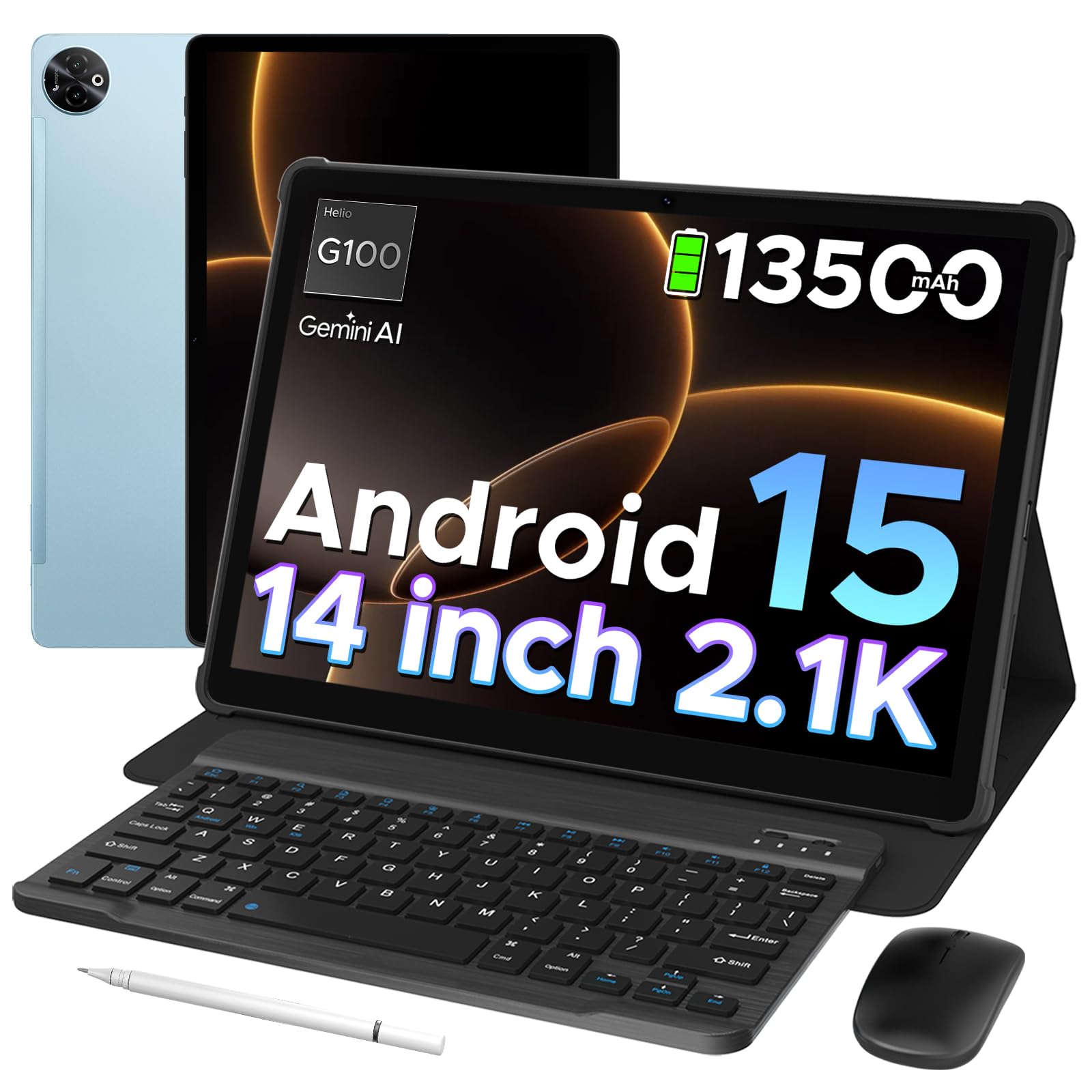 DOOGEE Tab E3 Max 14 inch Tablet with Keyboard,13500mAh Battery