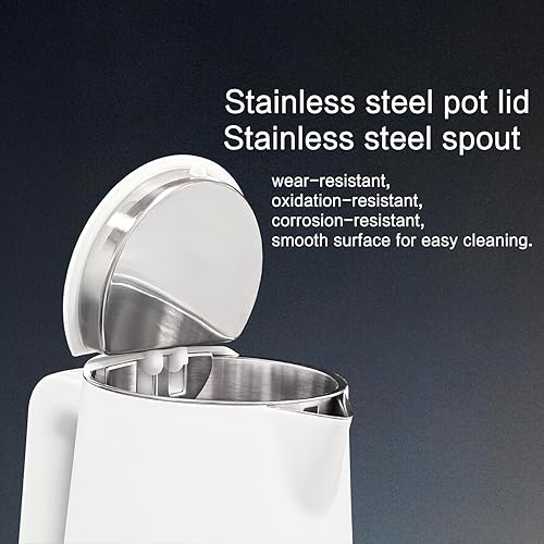 Miniatura 5 de Hervidor eléctrico, acero inoxidable de 1.5 L, tetera de doble pared al tacto, hervir rápido, 5 controles de temperatura, pantalla LED, apagado