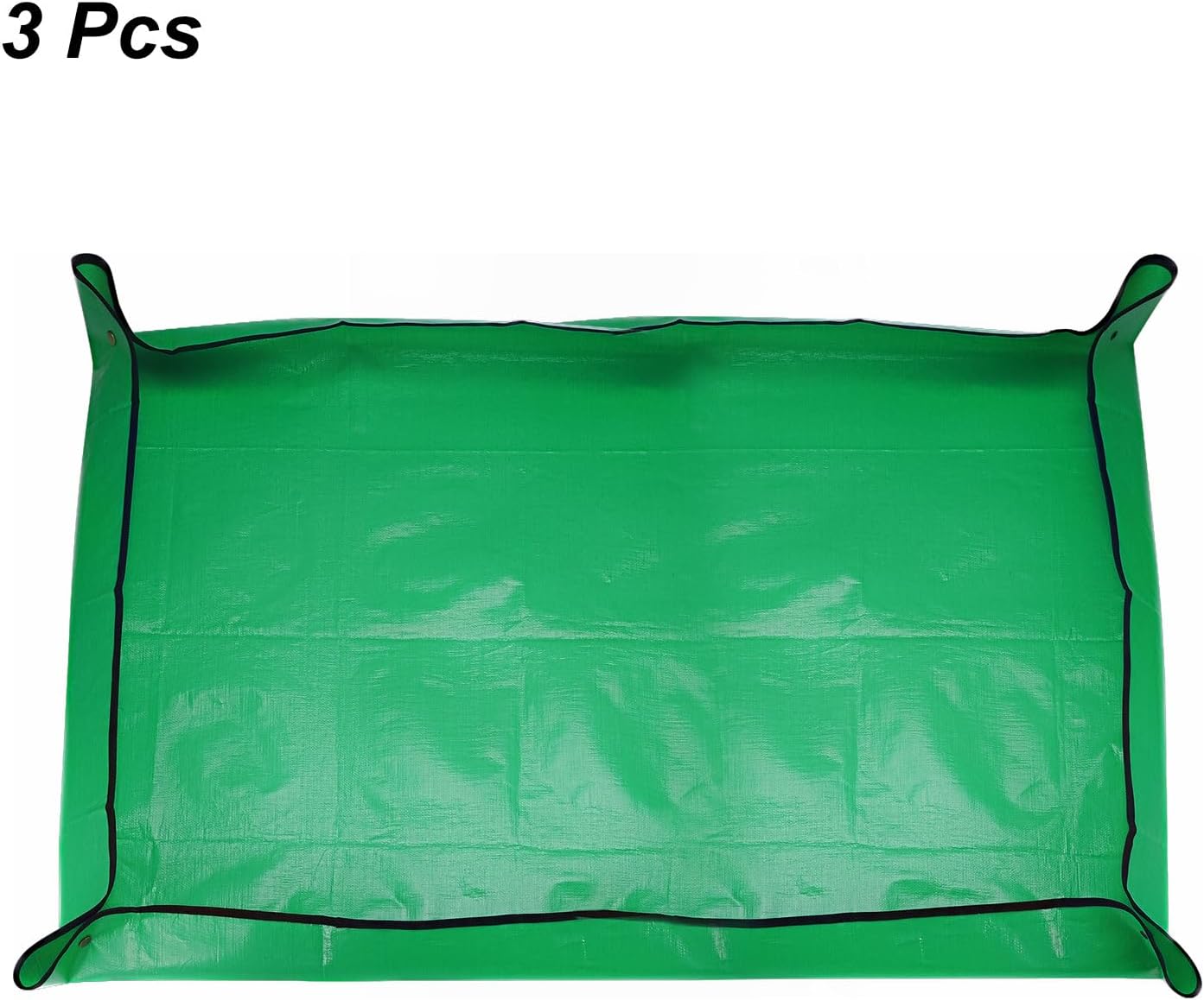 HARFINGTON 3pcs Repotting Mat 39.4" x 59.1" PE Cloth Waterproof Plant Repotting Mat Foldable Portable Gardening Potting Tray with Metal Buckle for Indoor Plant Change Soil Watering, Green