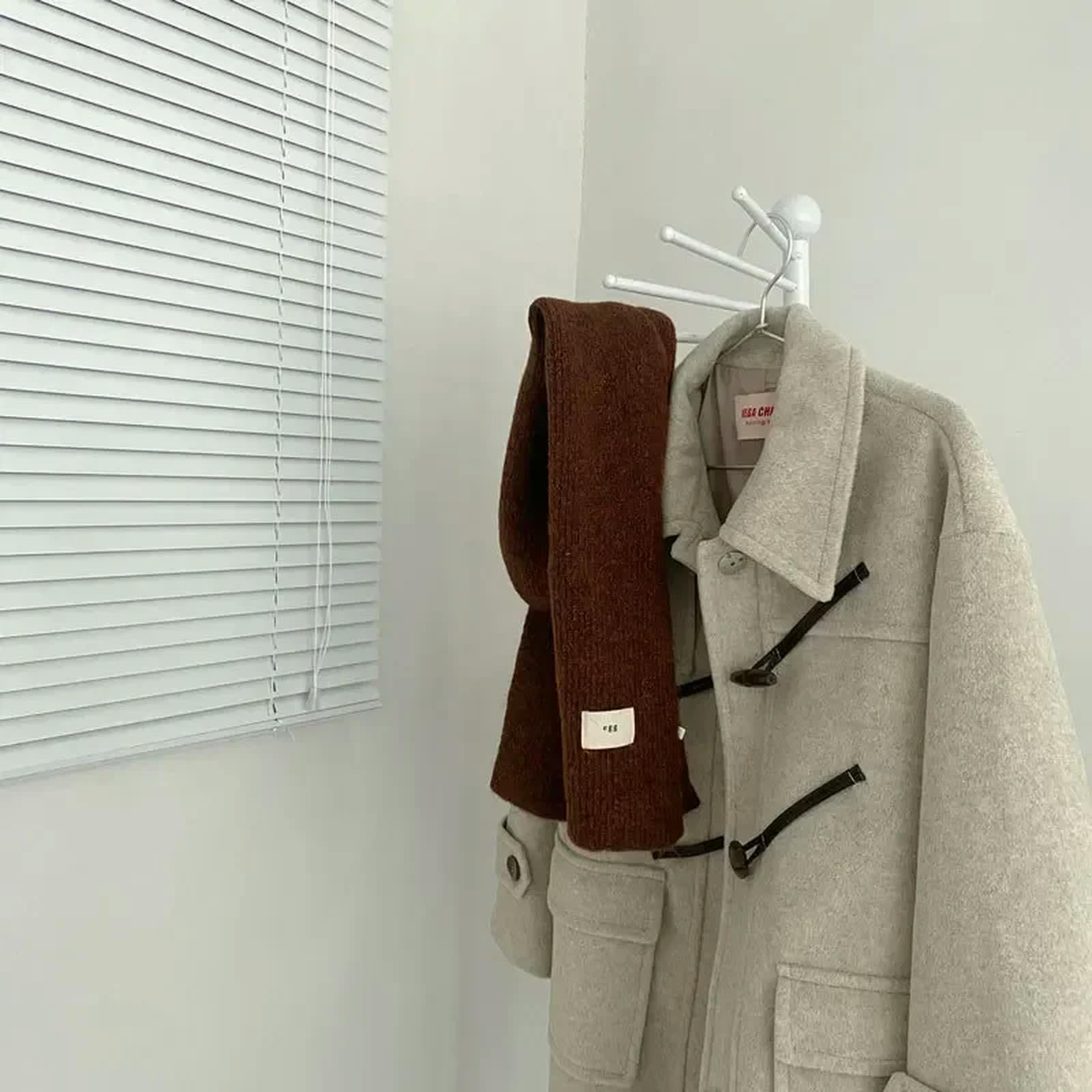 MdybF Sciarpa donna Donne Sciarpe Inverno Thicken Scaldare Scialli Morbidi Wraps Femminile Colore Puro Maglia Lunga Sciarpa