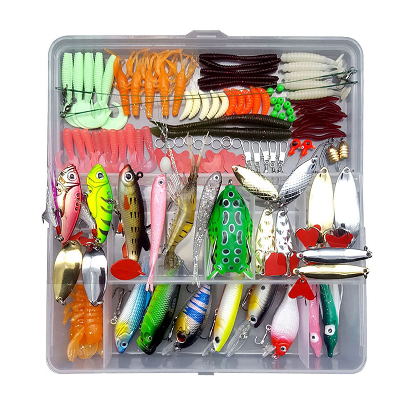 Señuelos De Pesca De Goma 10 Unidades - Para Agua Dulce Y Salada, Incluye Anzuelos Triples