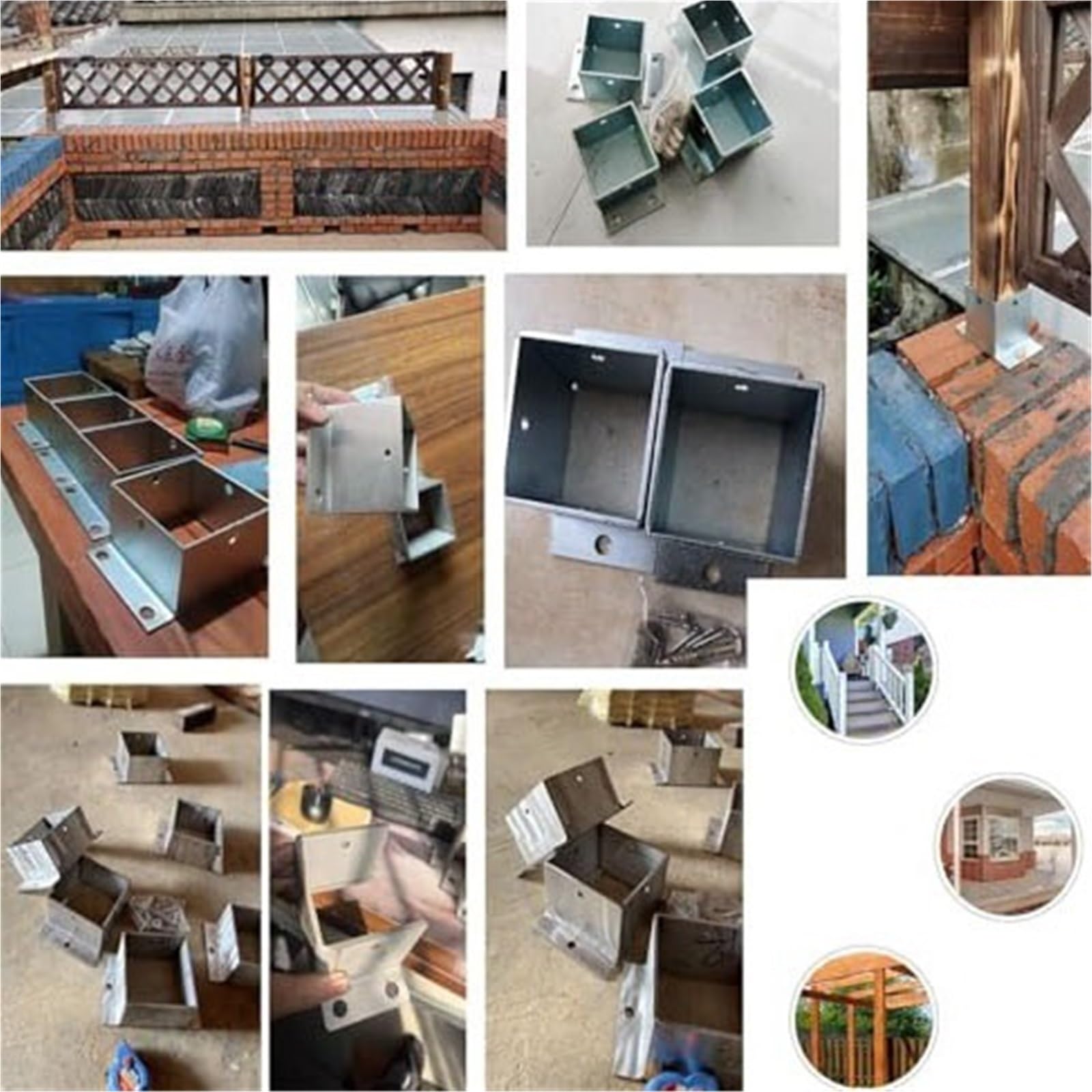 Regulowane srebrne wsporniki słupkowe, 14 szt., drewniane ogrodzenie, pergola, wspornik kotwicy do balustrad i bram ogrodzeniowych i łatwy w instalacji