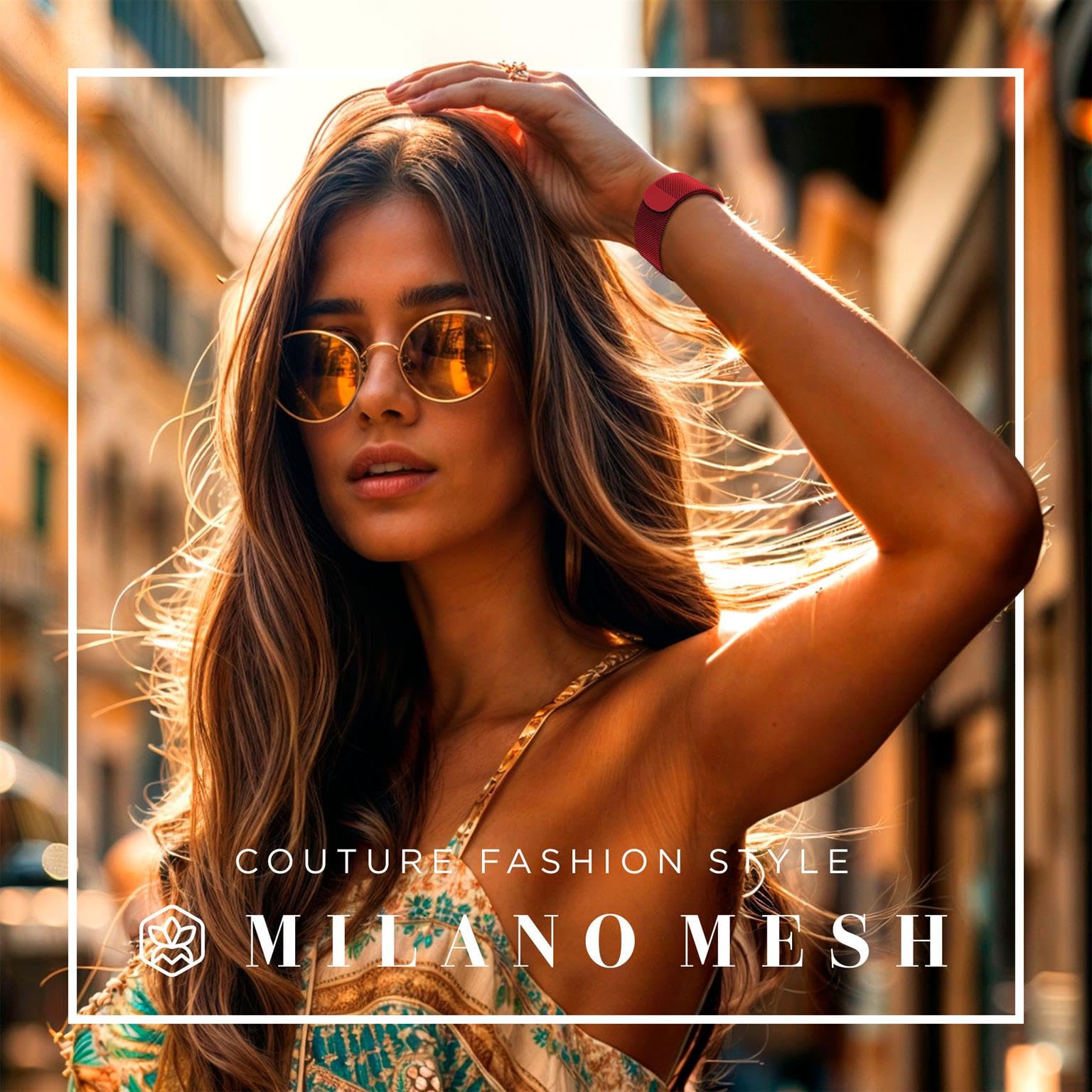 ONEFLOW Milano Mesh kompatibel mit Apple Watch, Milanaise Armband, Metallarmband elegant Milanese Loop Edelstahl Band Magnetisch, iWatch Armbänder Metall Damen