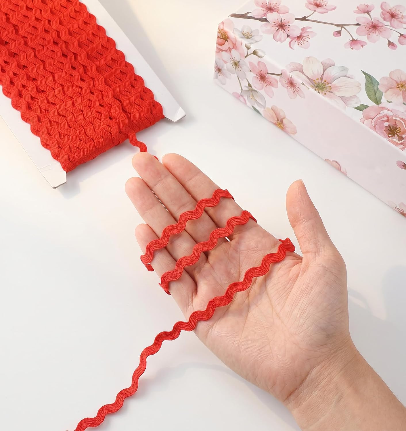 1Roll RIC Rac Trim, 5 mm 27 Yards Red Rick Rack Trim for Sewing DIY Crafts