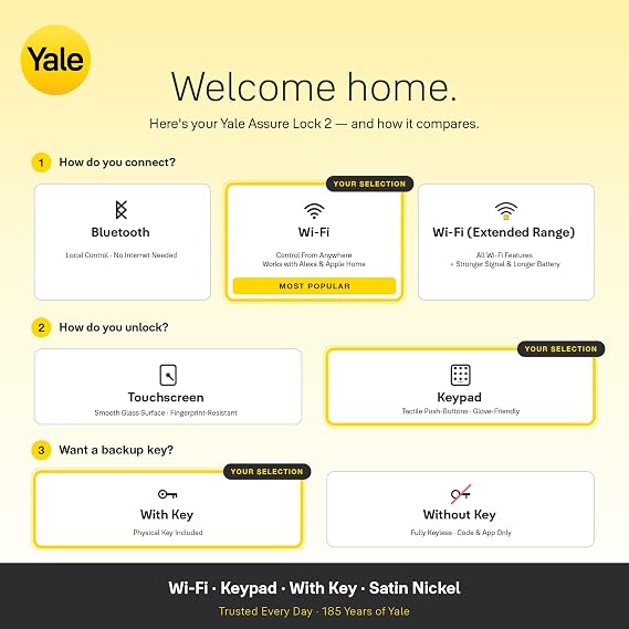 Yale Assure Lock 2 Smart Keypad Deadbolt with Wi-Fi, Satin Nickel