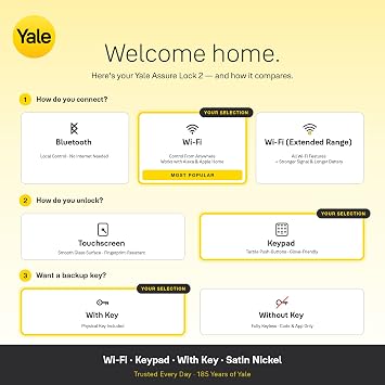Yale Assure Lock 2 Smart Keypad Deadbolt with Wi-Fi, Satin Nickel