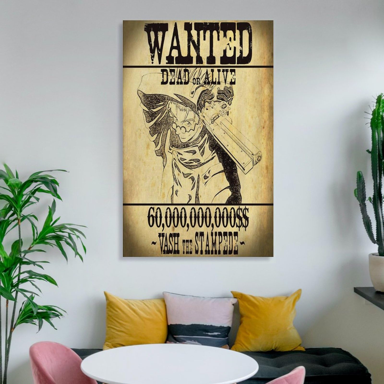 Amazon.com: Vash The Stampede Wanted Poster Trigun Painting On
