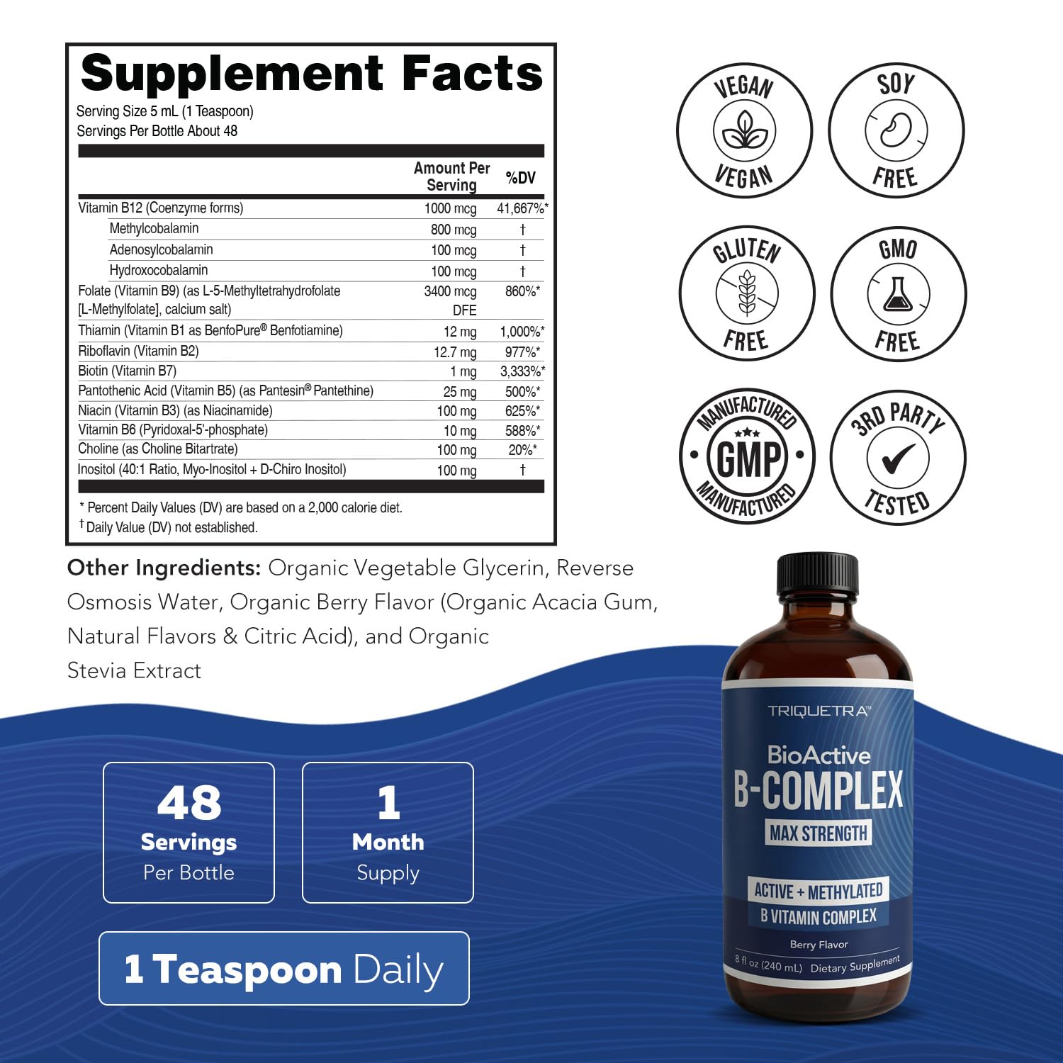 BioActive Vitamin B Complex Liquid Blood Stream Ready, Methylated B Complex — Amazon image 6