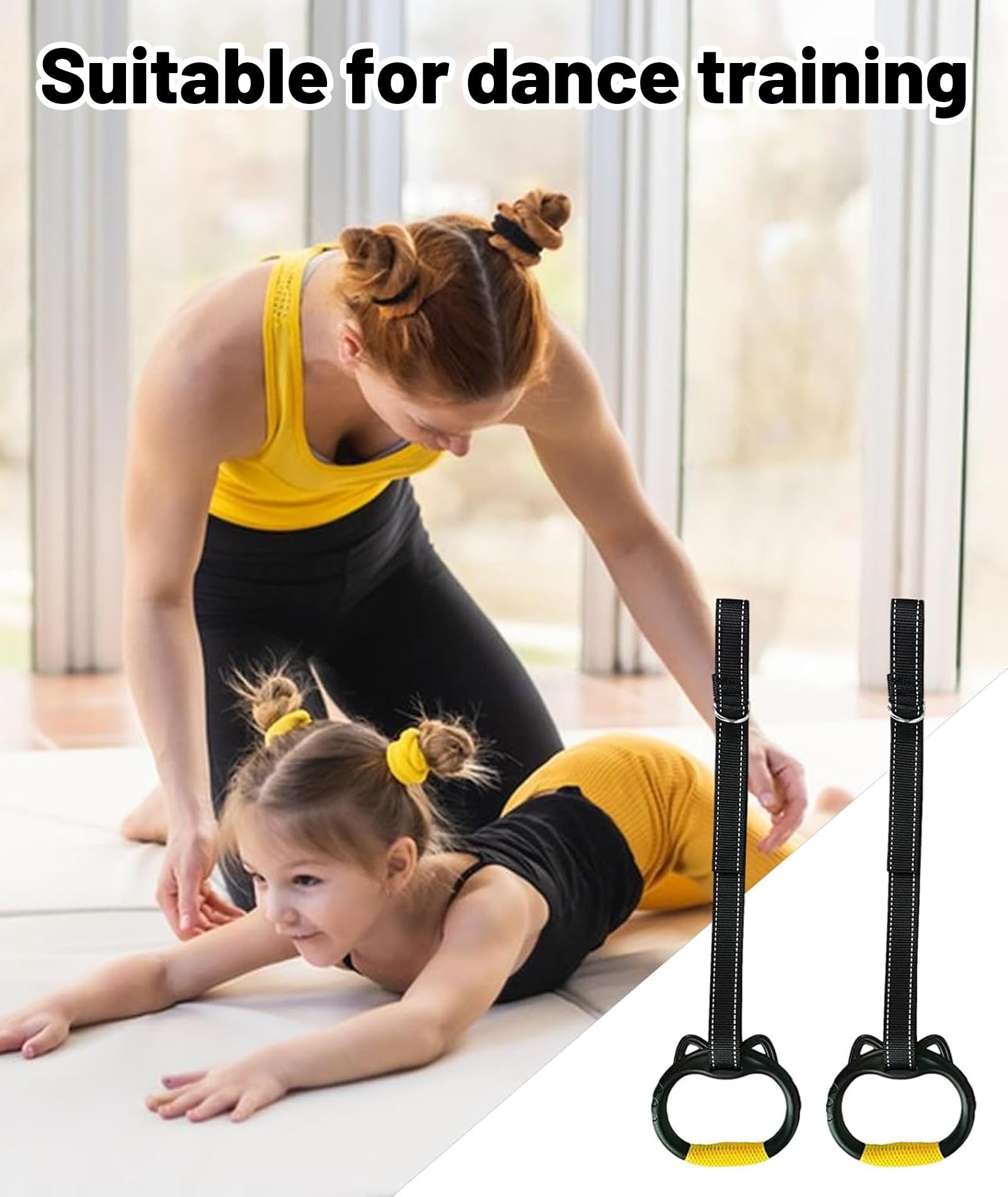 Gymnastic Rings for Kids, Gymnastics Equipment for Home Workouts, Adjustable Hanging Rings for Strength Training and Height Growth, 1 Piece 3