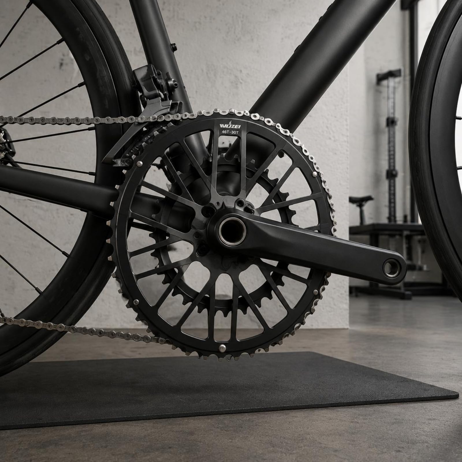Milageto Plato de Bicicleta Doble Plato Piñón Engranaje de Aleación de Aluminio con Montaje Diseño Aligerado con Ventanas Dientes Estrechos y Anchos , 50T/34T